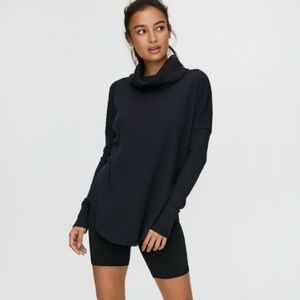 Aritzia The Group Babaton | Thermal Cowlneck Long-sleeve Dark Gray, Size S